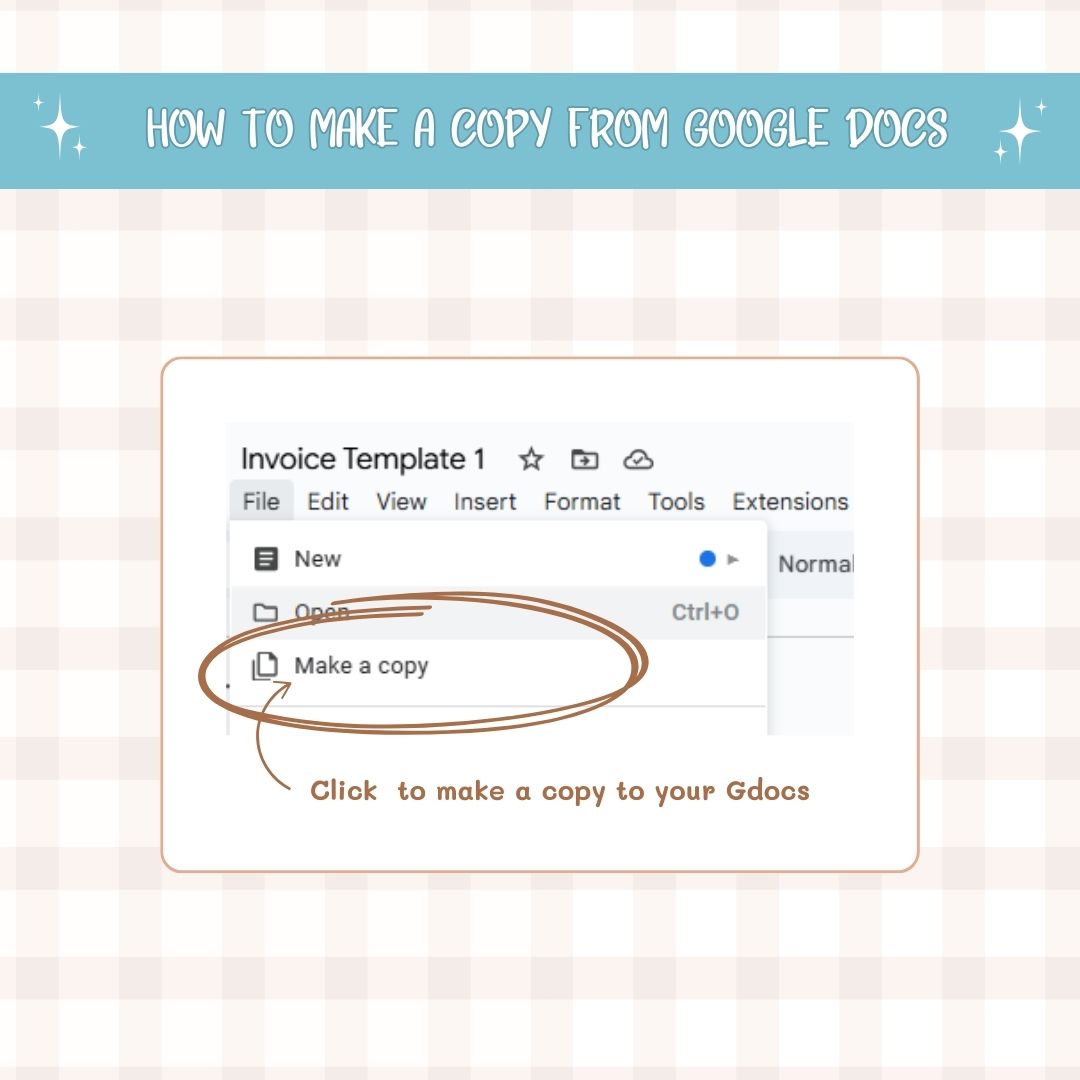 how to make a copy of the invoice template