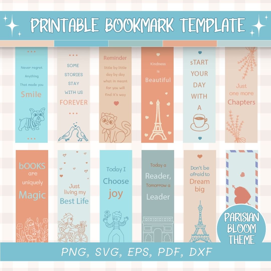 Printable bookmark template