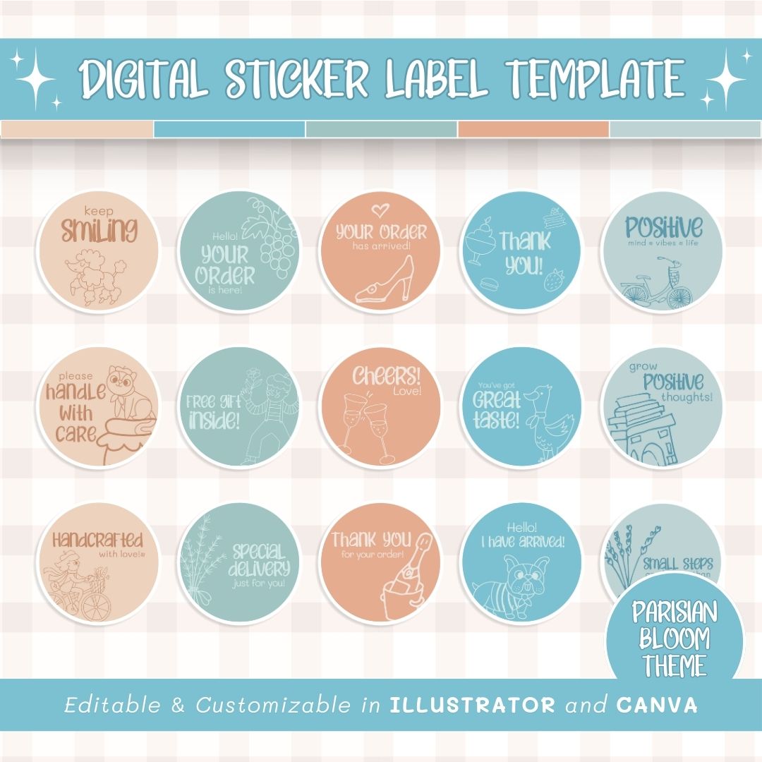 Digital sticker label template
