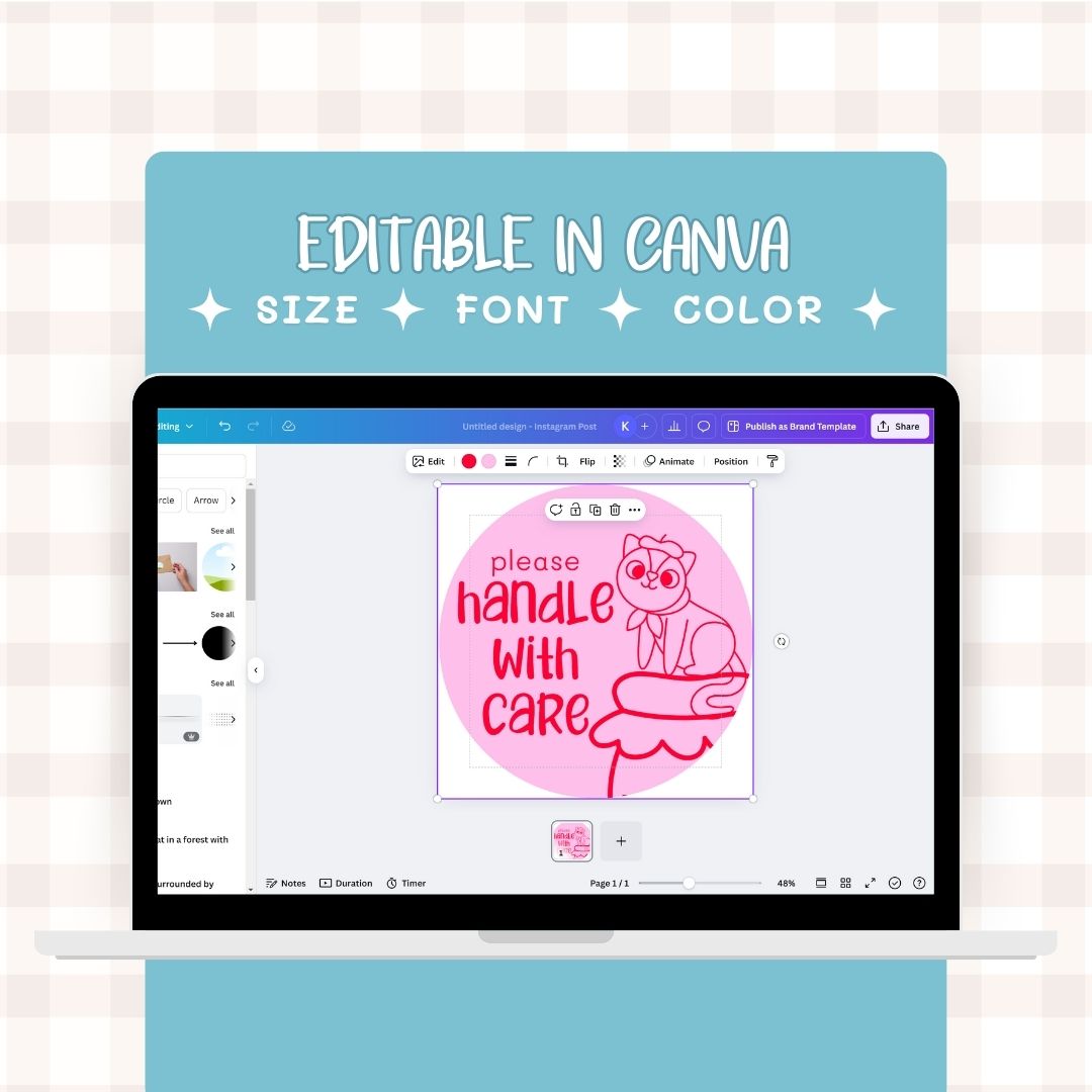 editable Digital sticker label