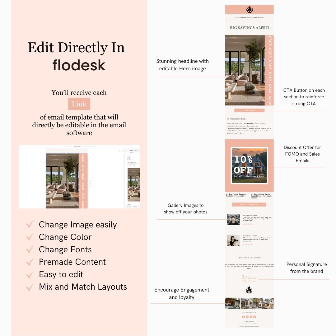Editable Flodesk Real Estate Business Email Template