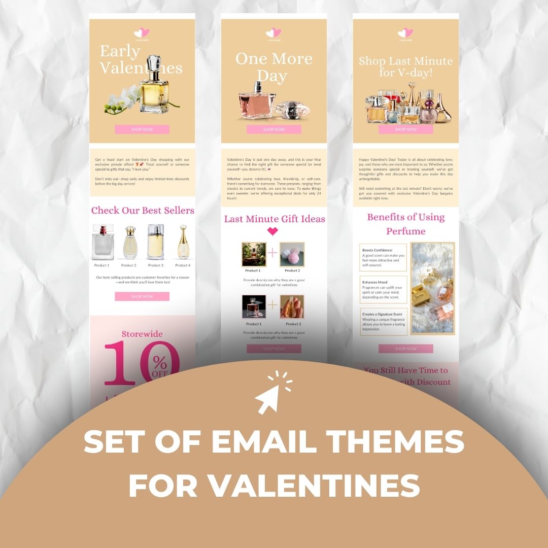 Valentines email themes