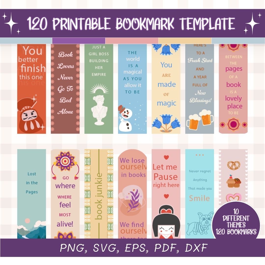 Printable balnk bookmark template