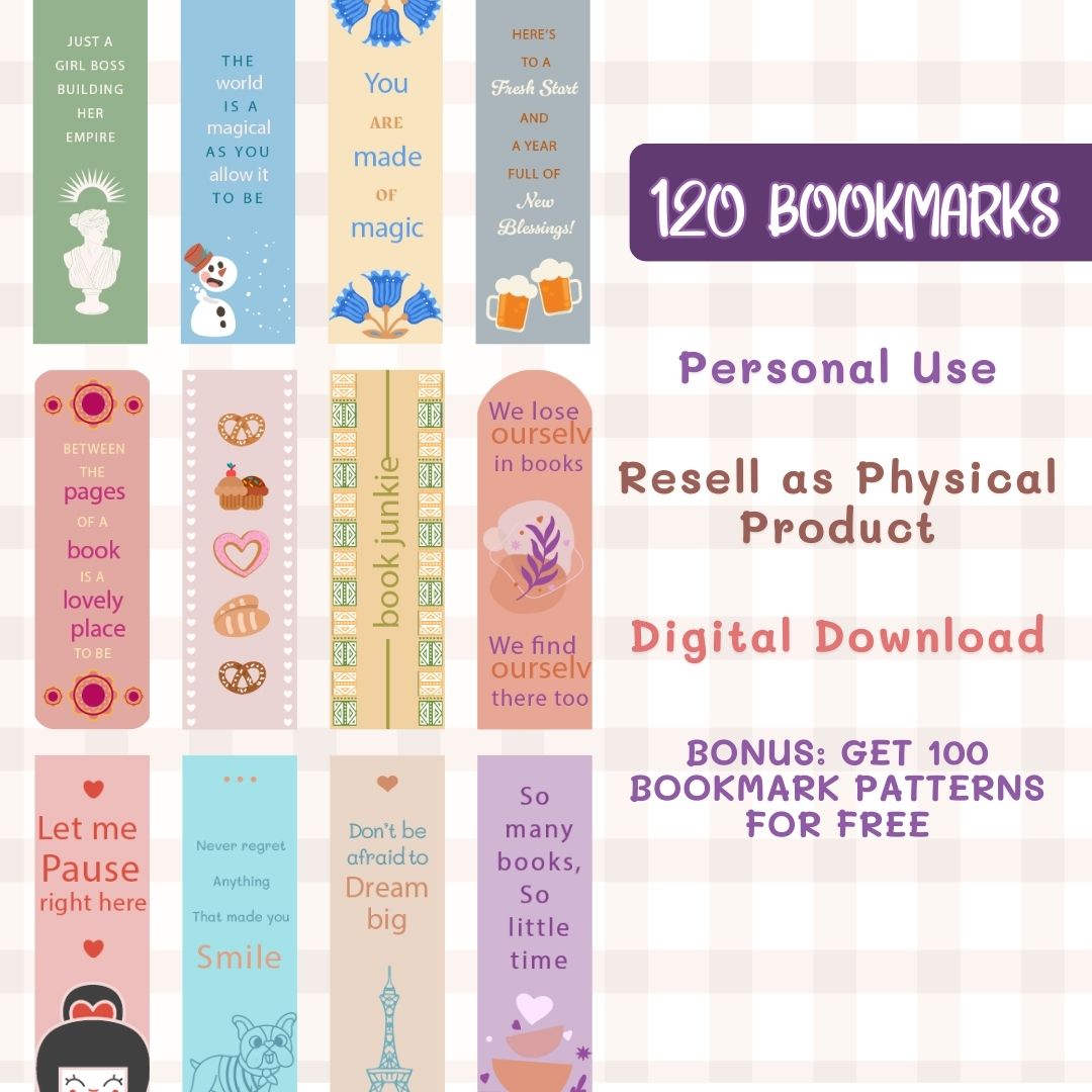 120 bookmark templates for personal use