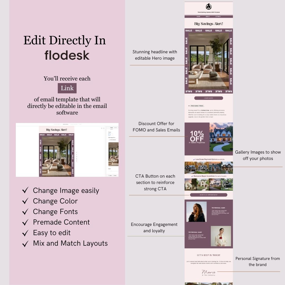 Editable Flodesk Real Estate Business Email Template