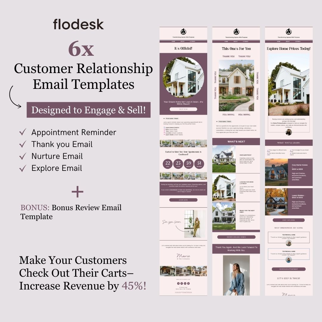 Flodesk Real Estate Business Customer Relationship Email Template