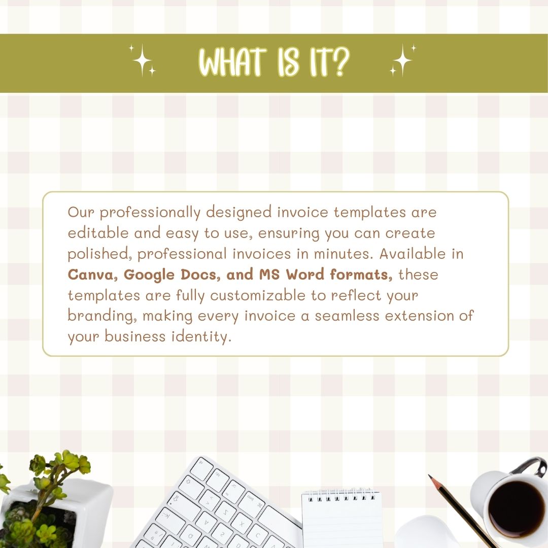 Professionally designed invoice template