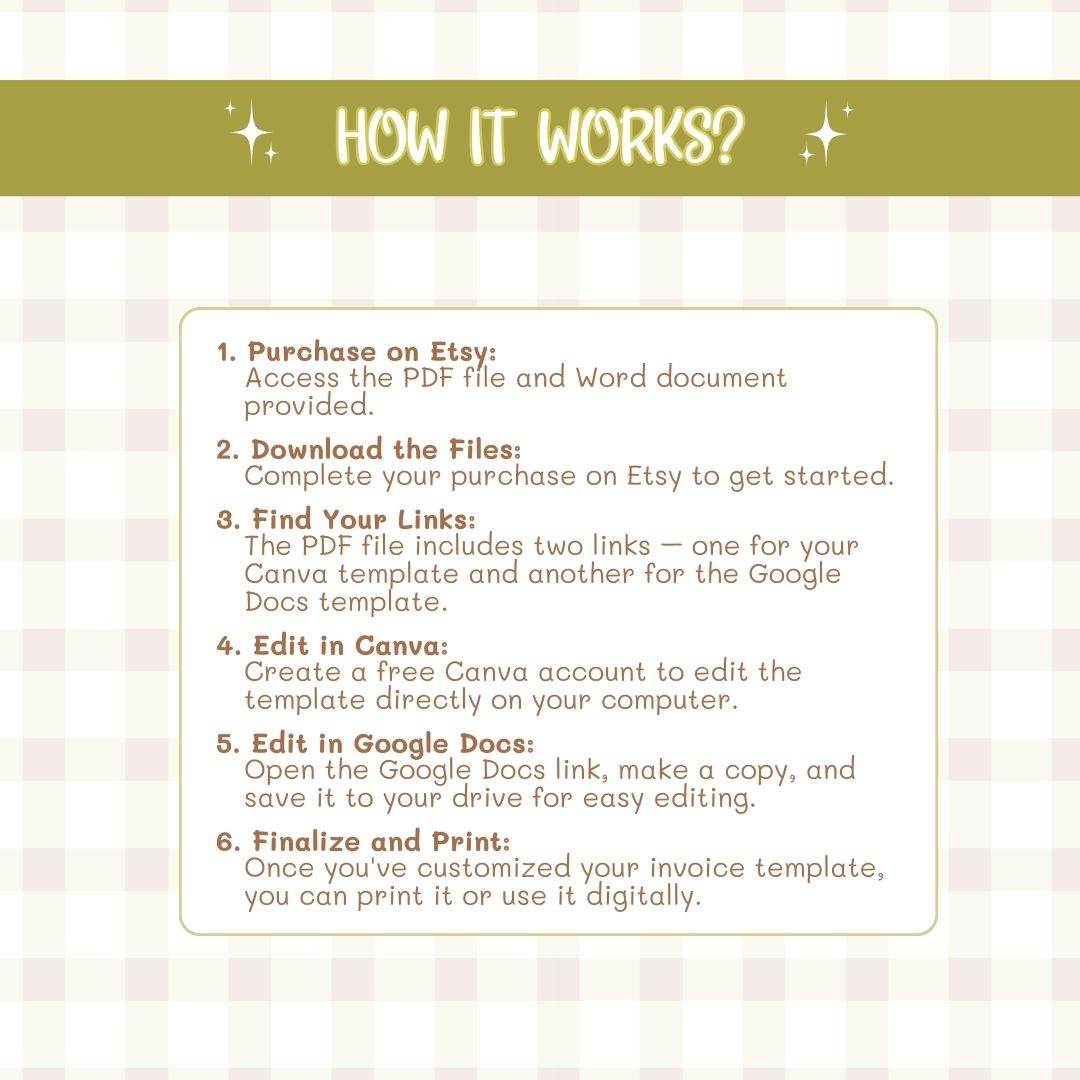 how the invoice template works