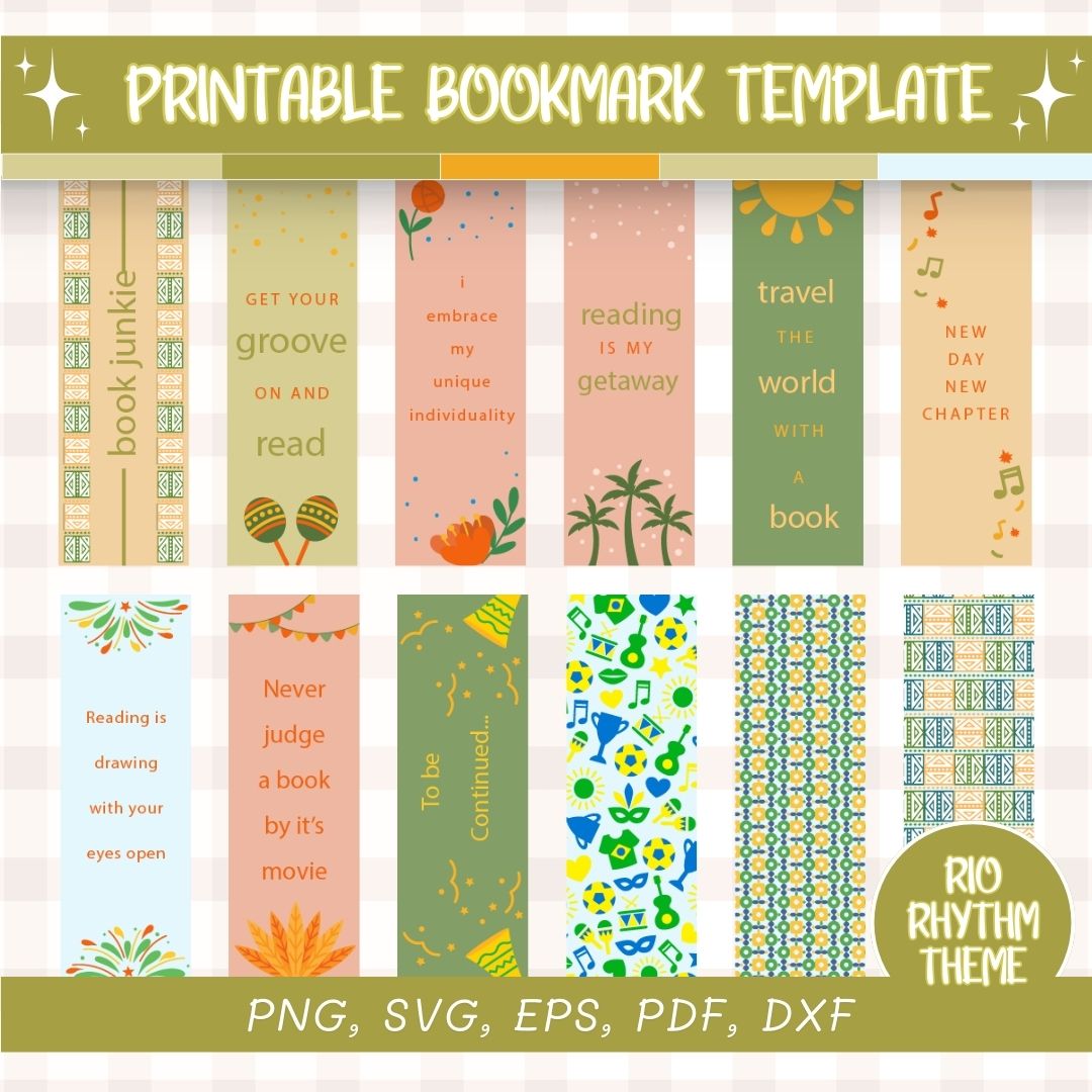 Printable bookmark template