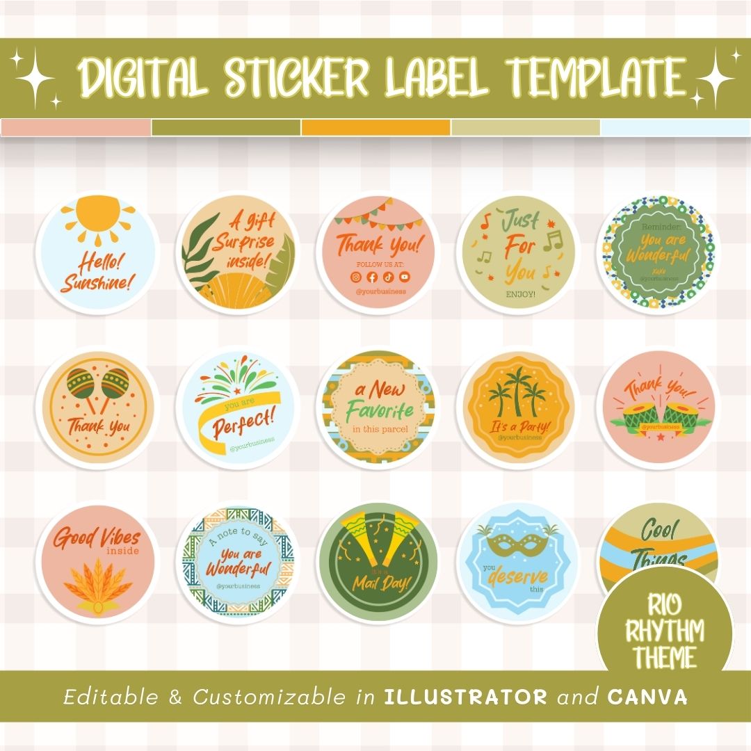 Digital sticker label template