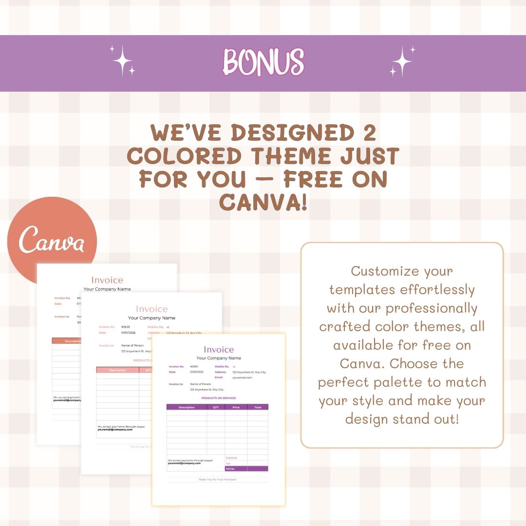 colored theme invoice template