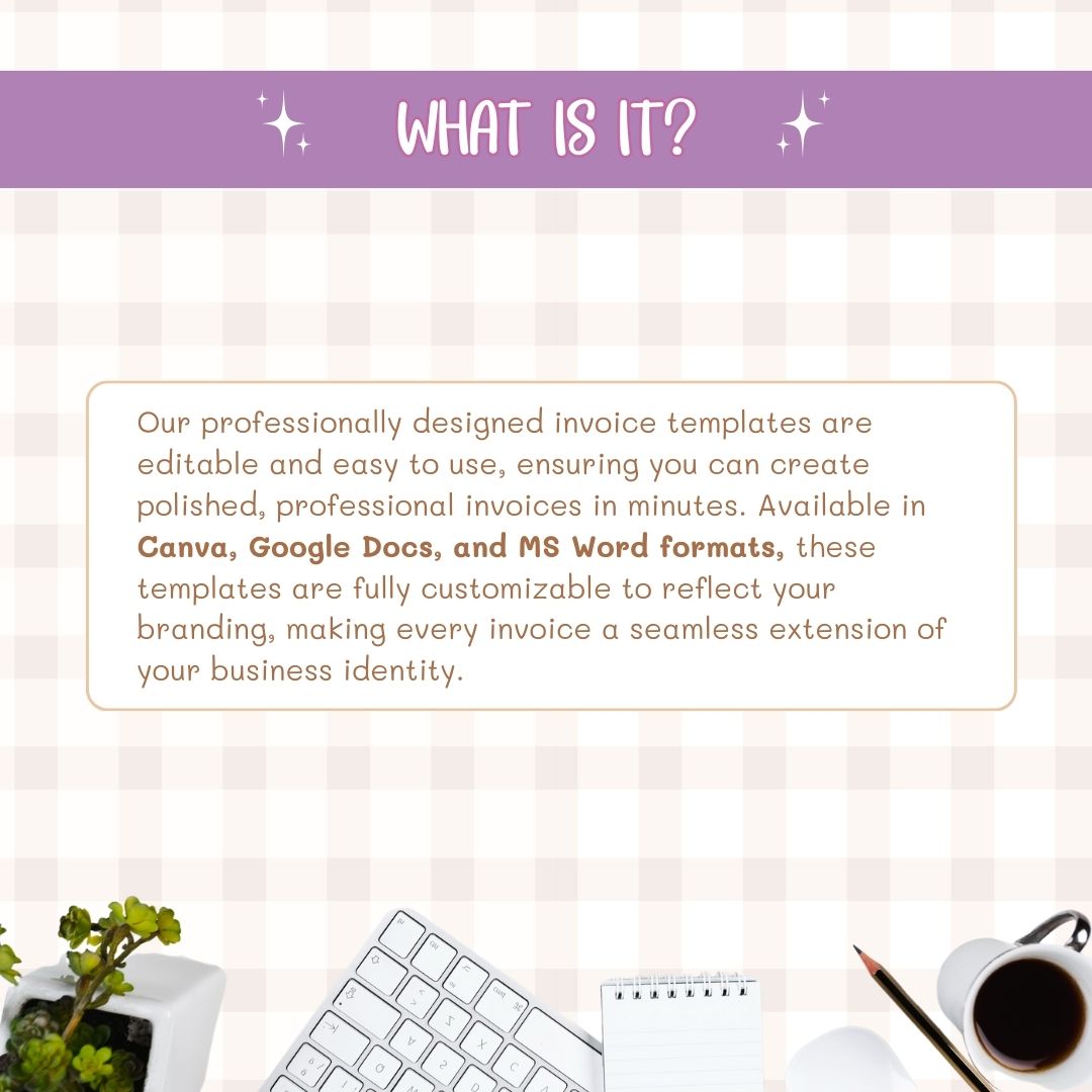 Professionally designed invoice template