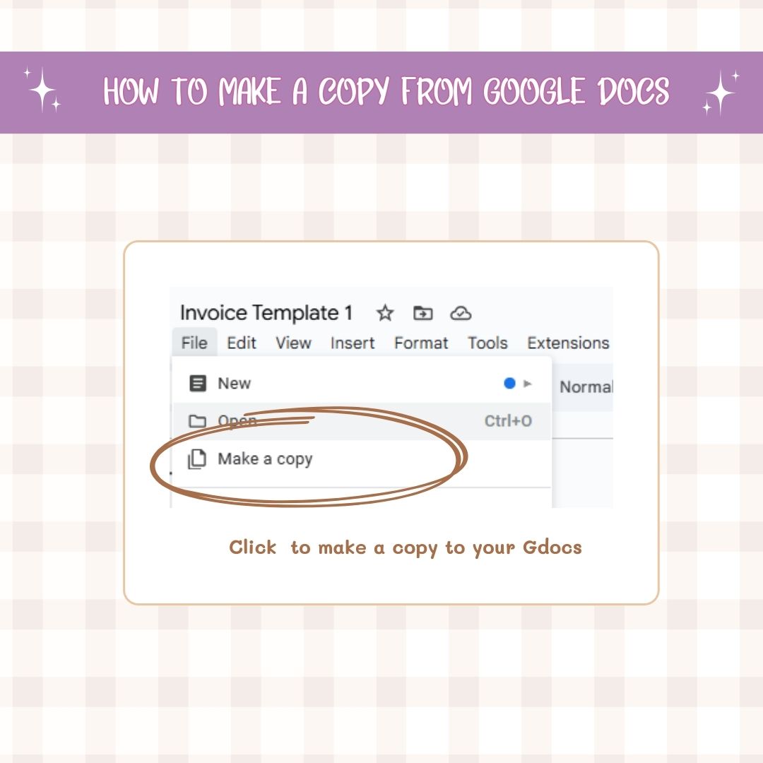 how to make a copy of the invoice template
