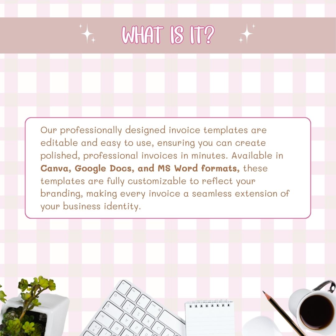 Professionally designed invoice template