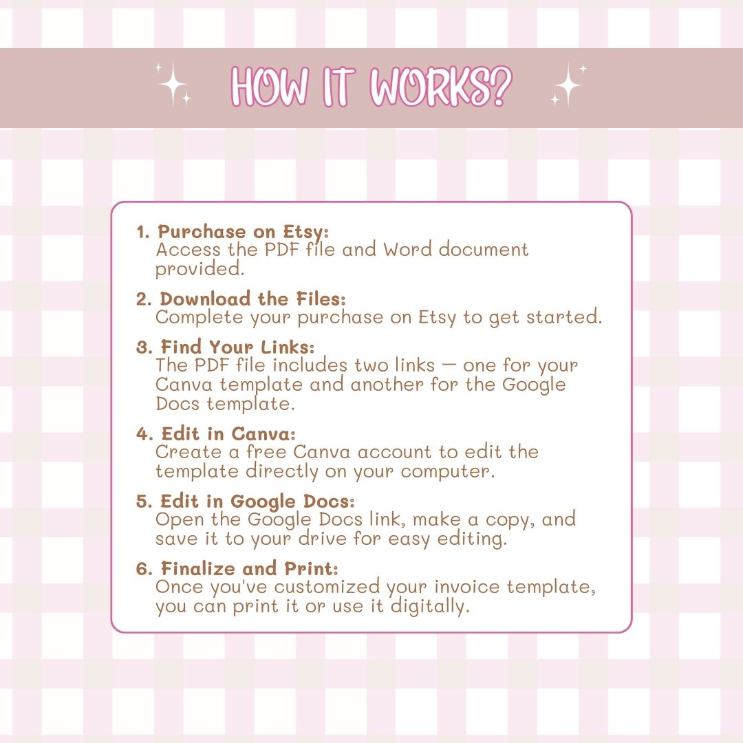 how the invoice template works
