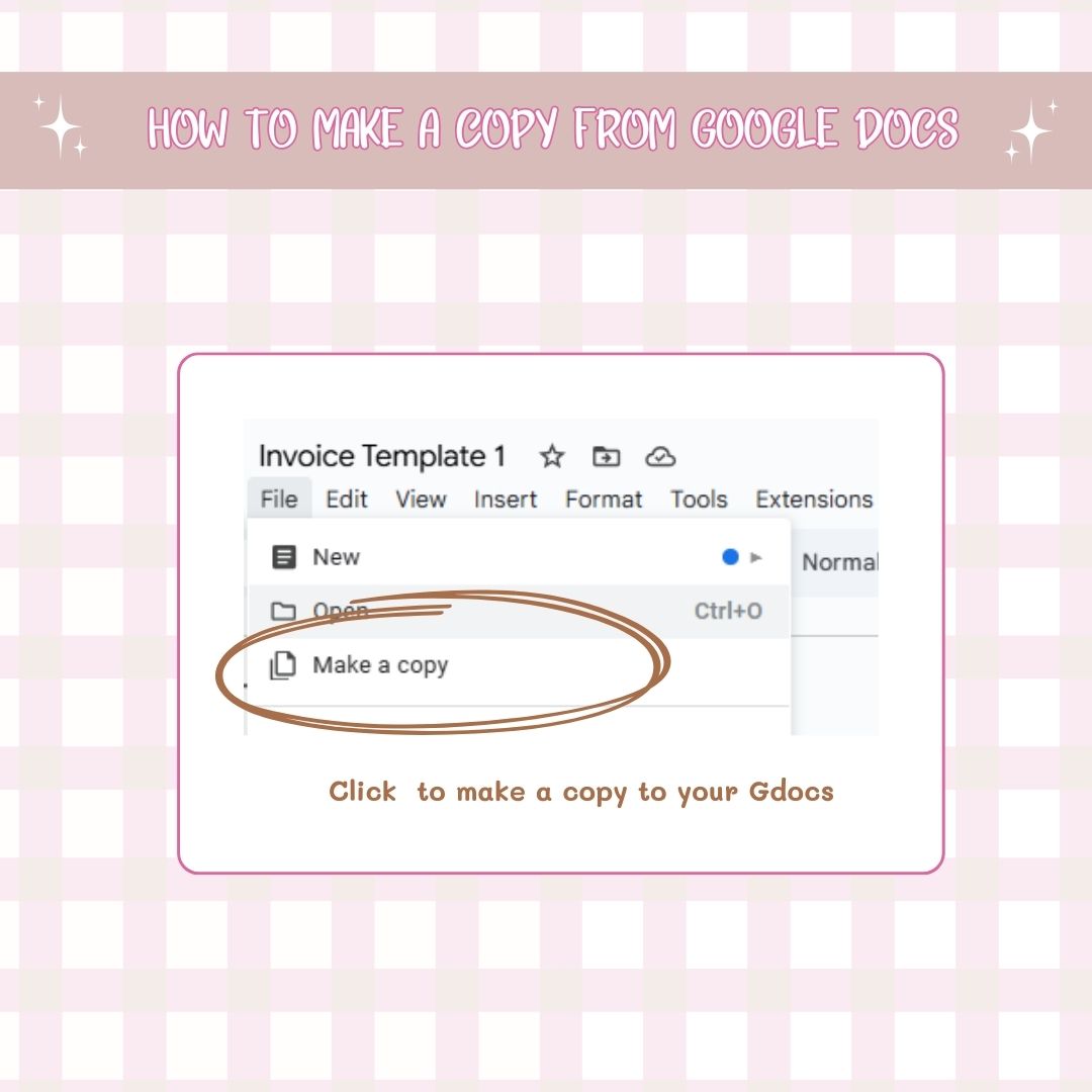 how to make a copy of the invoice template