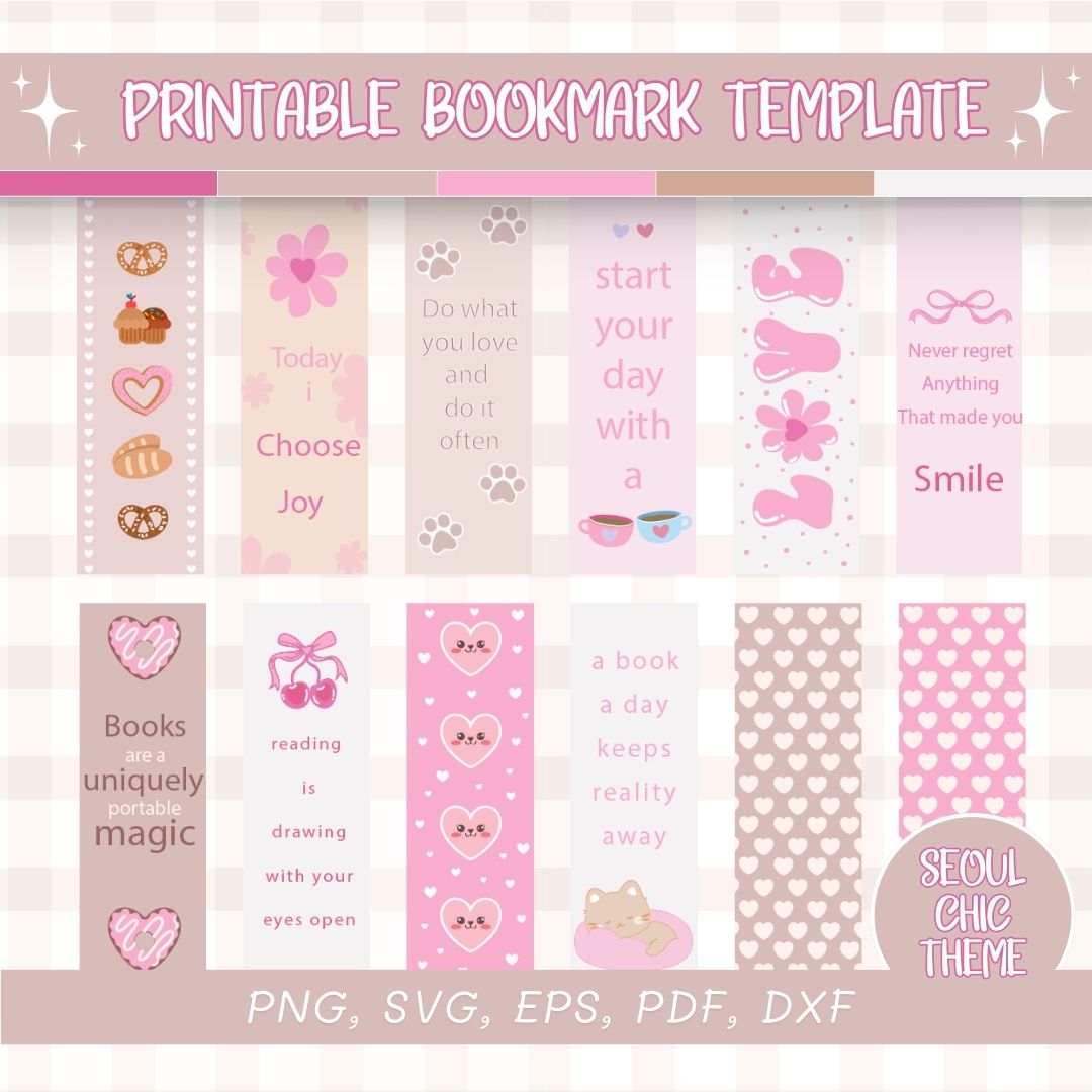Printable bookmark template