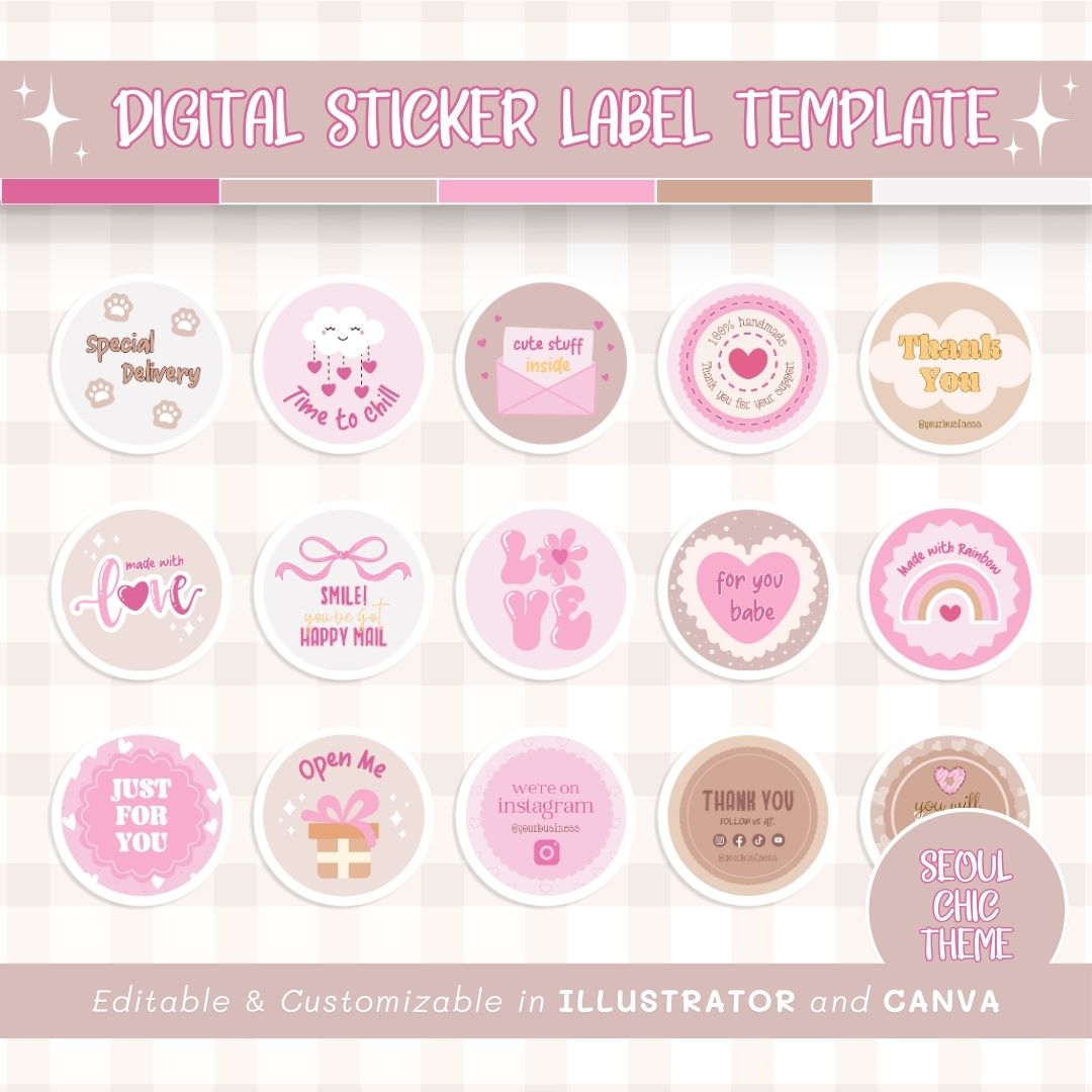 Digital sticker label template