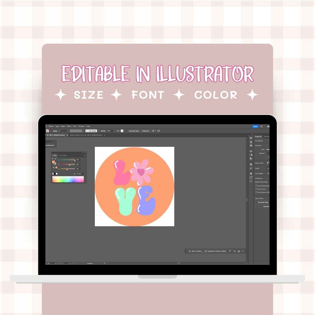 editable Digital sticker label in other platforms