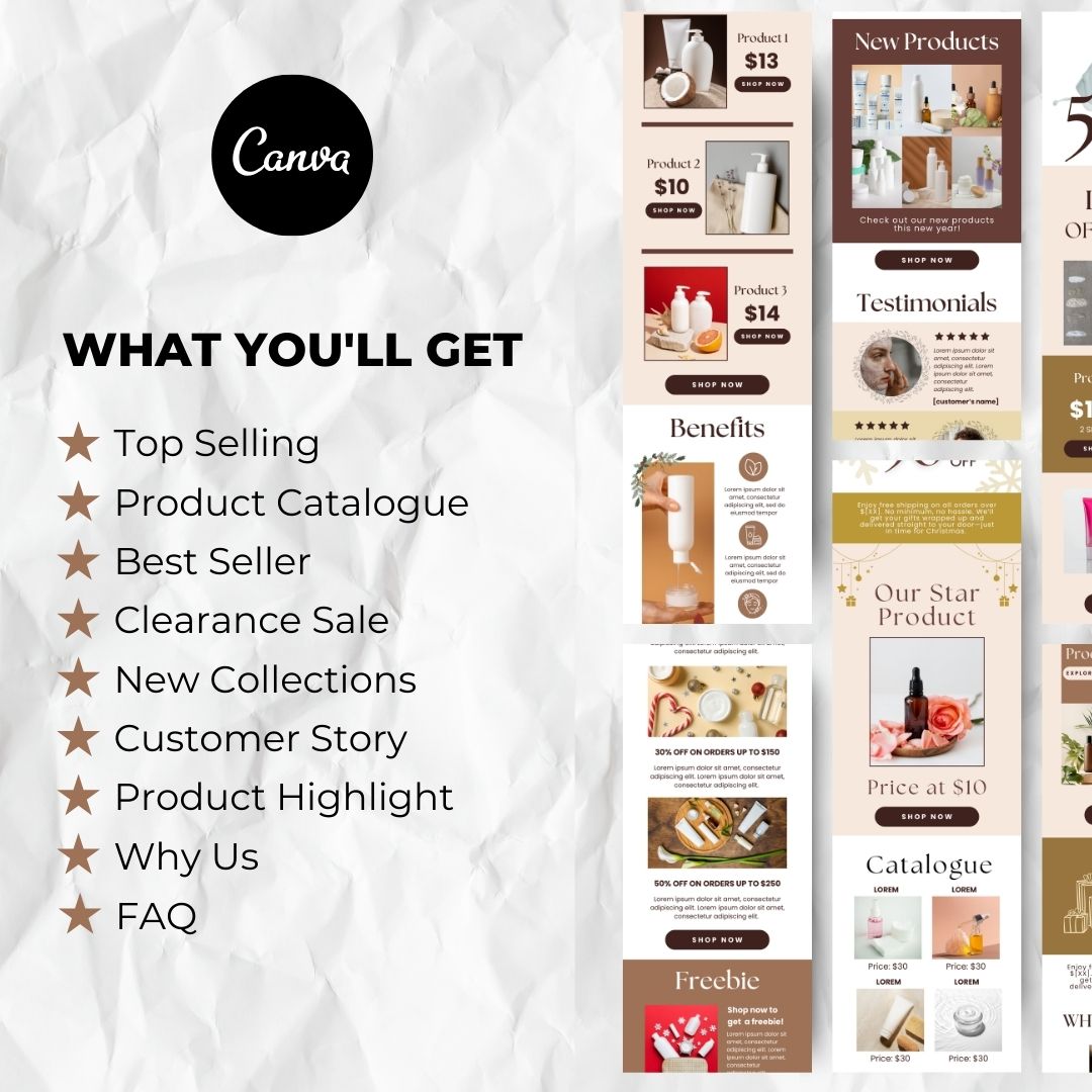 What you will get with Christmas email template