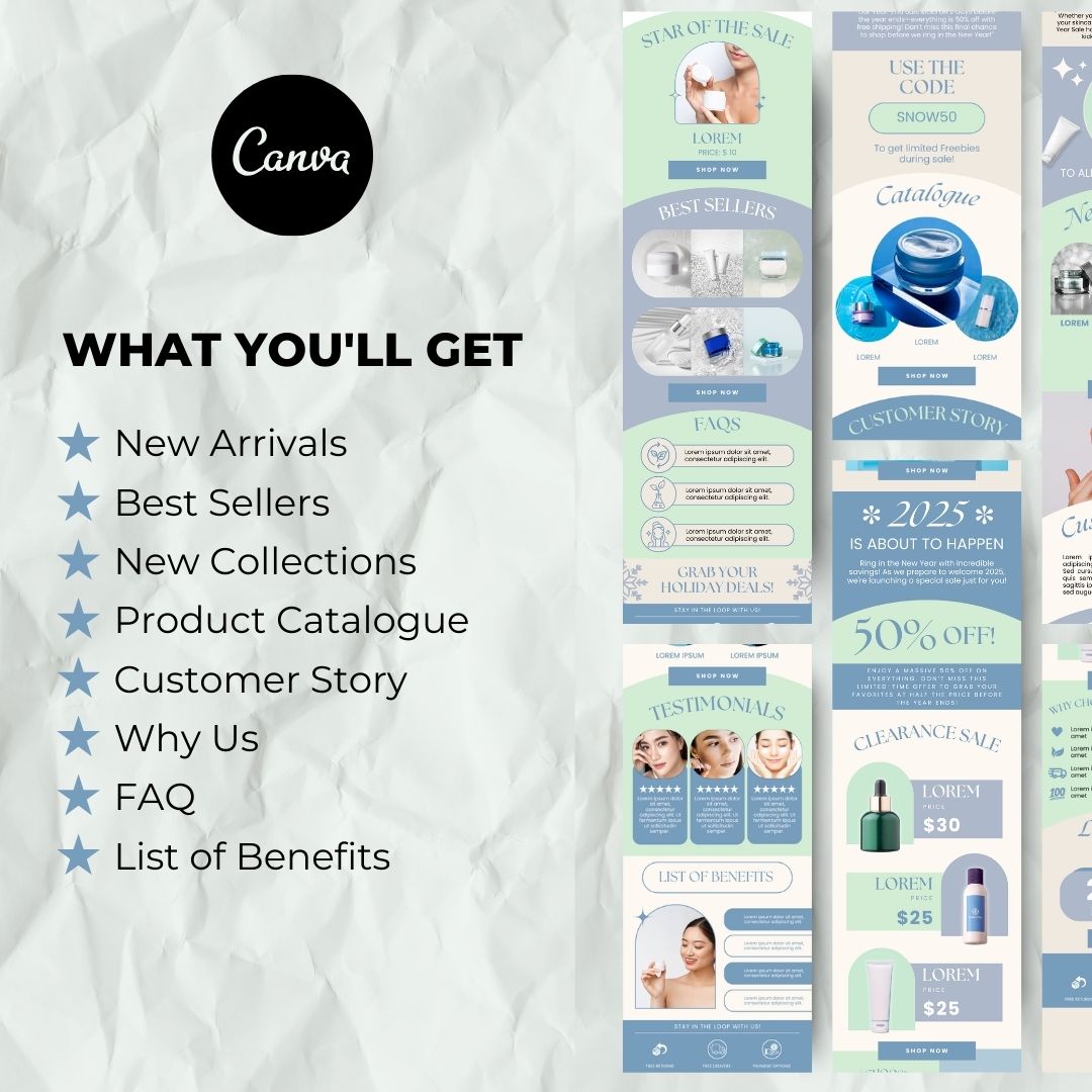 What you will get with Christmas email template