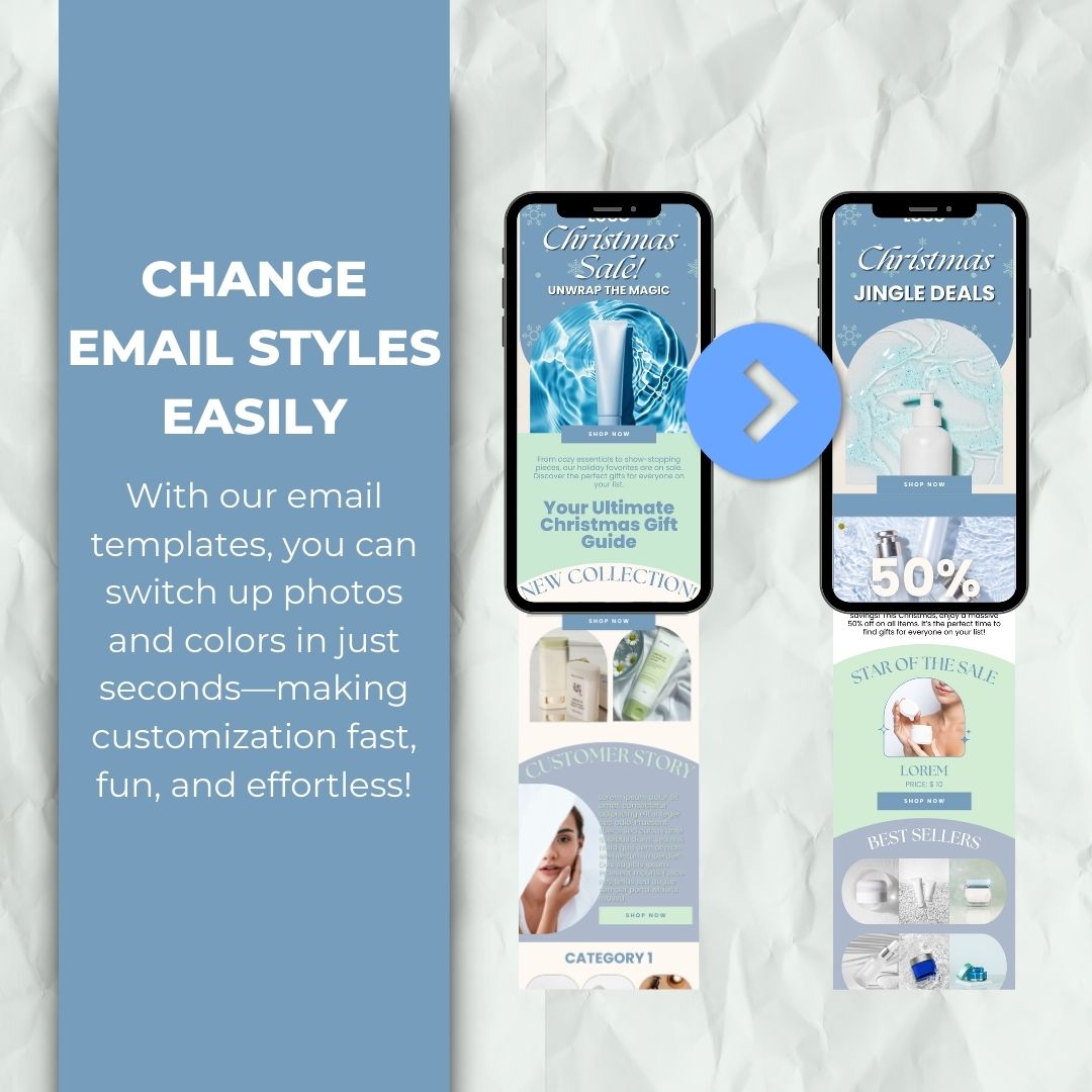 change email styles with our Christmas email template