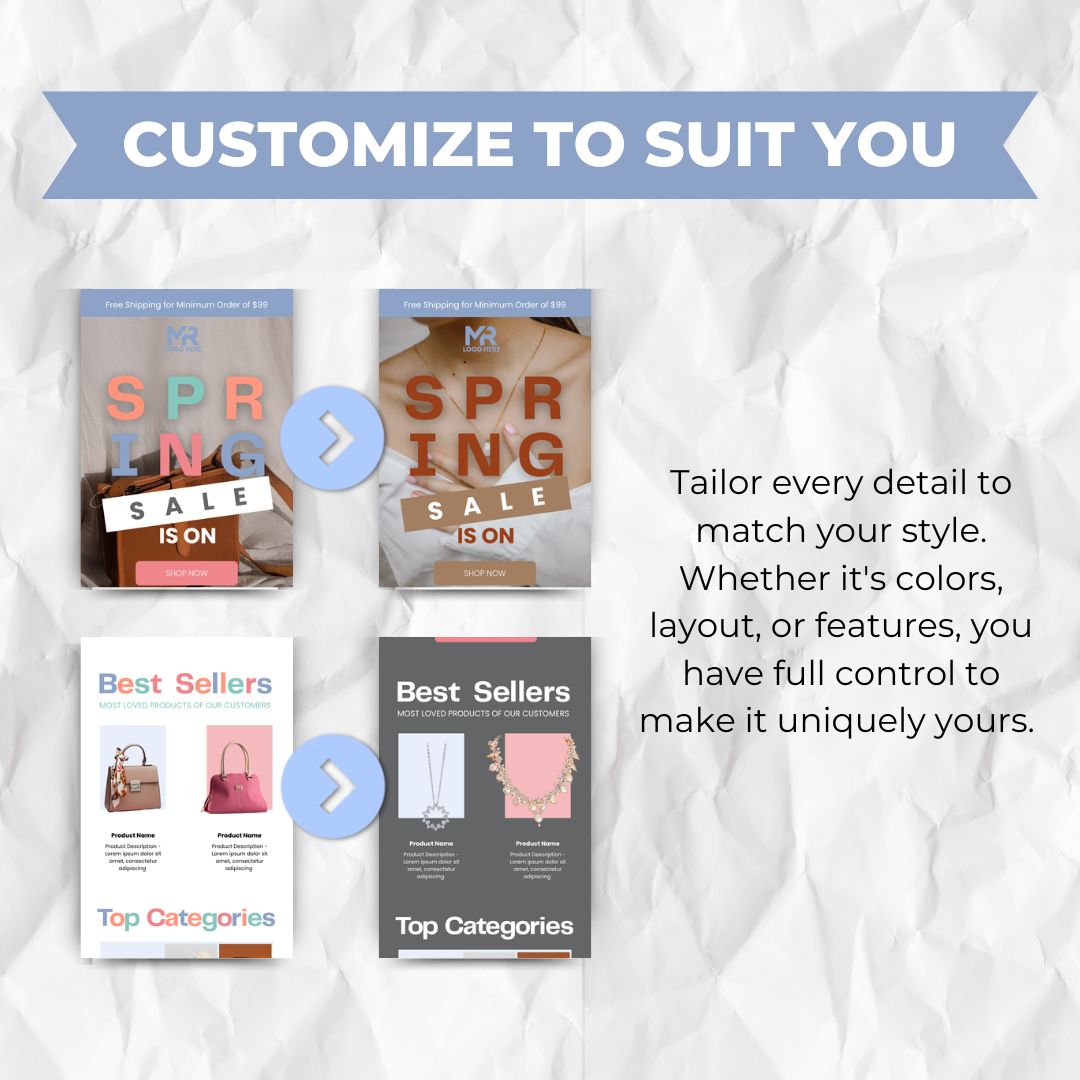 customize email template to suit you