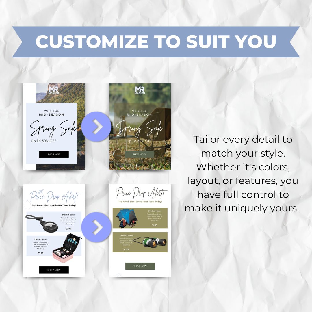 customize email template to suit you