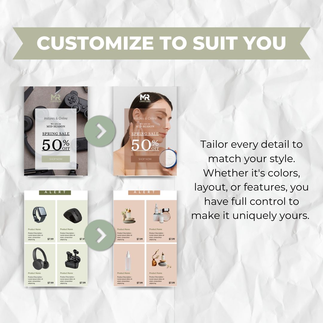 customize email template to suit you