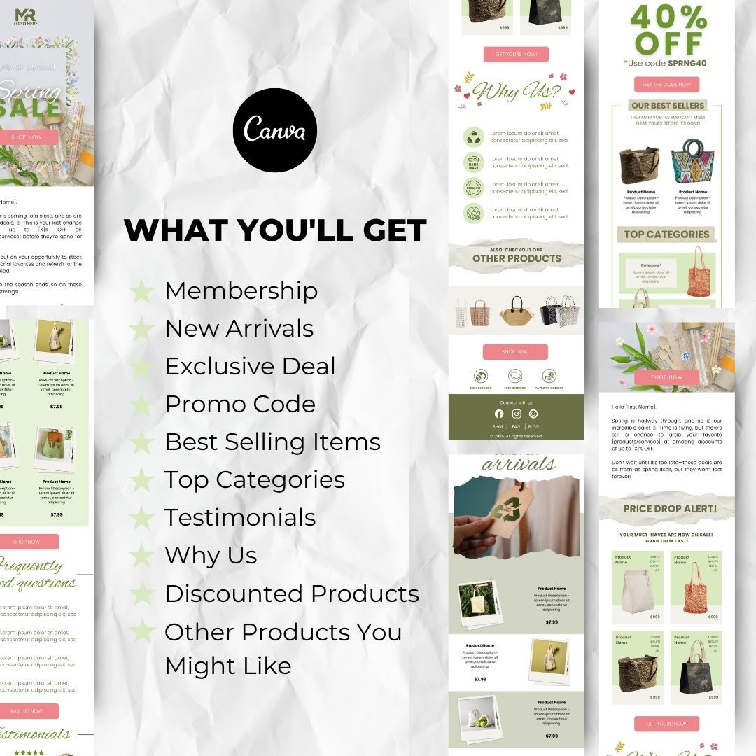 Included in the Spring season email template