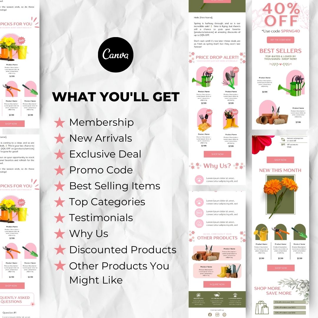 Included in the Spring season email template