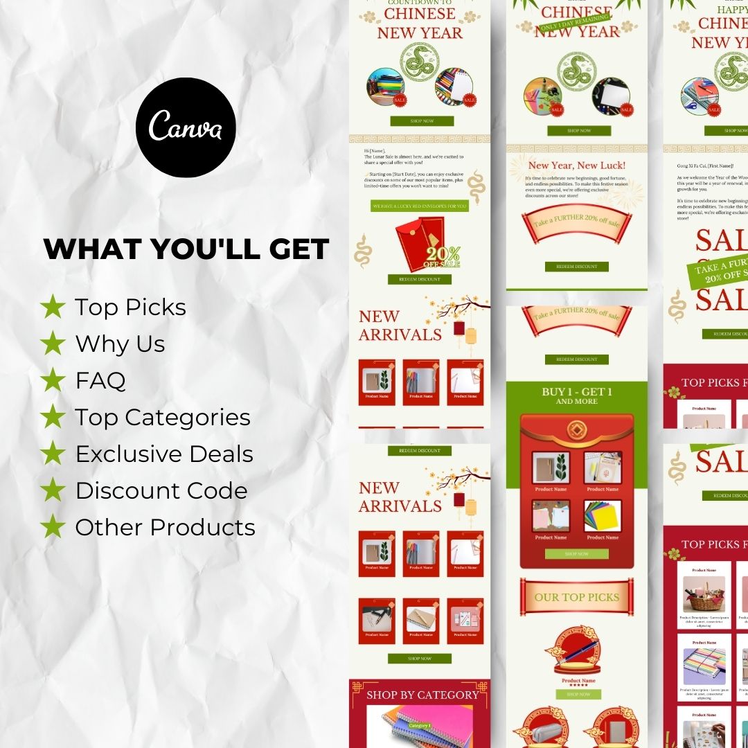 What you will get with Lunar New Year email template