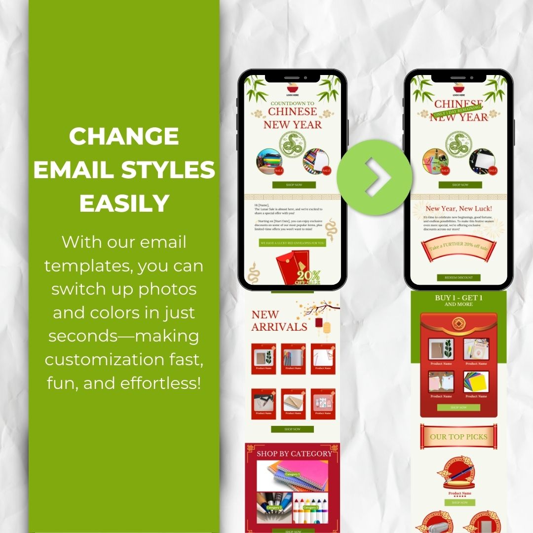 change email styles with our Lunar New Year email template
