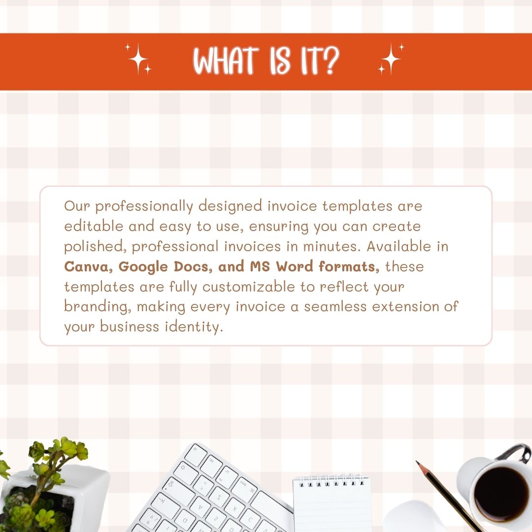 Professionally designed invoice template