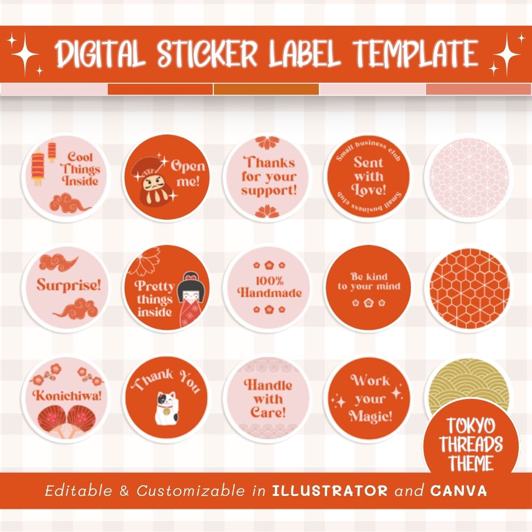 Digital sticker label template