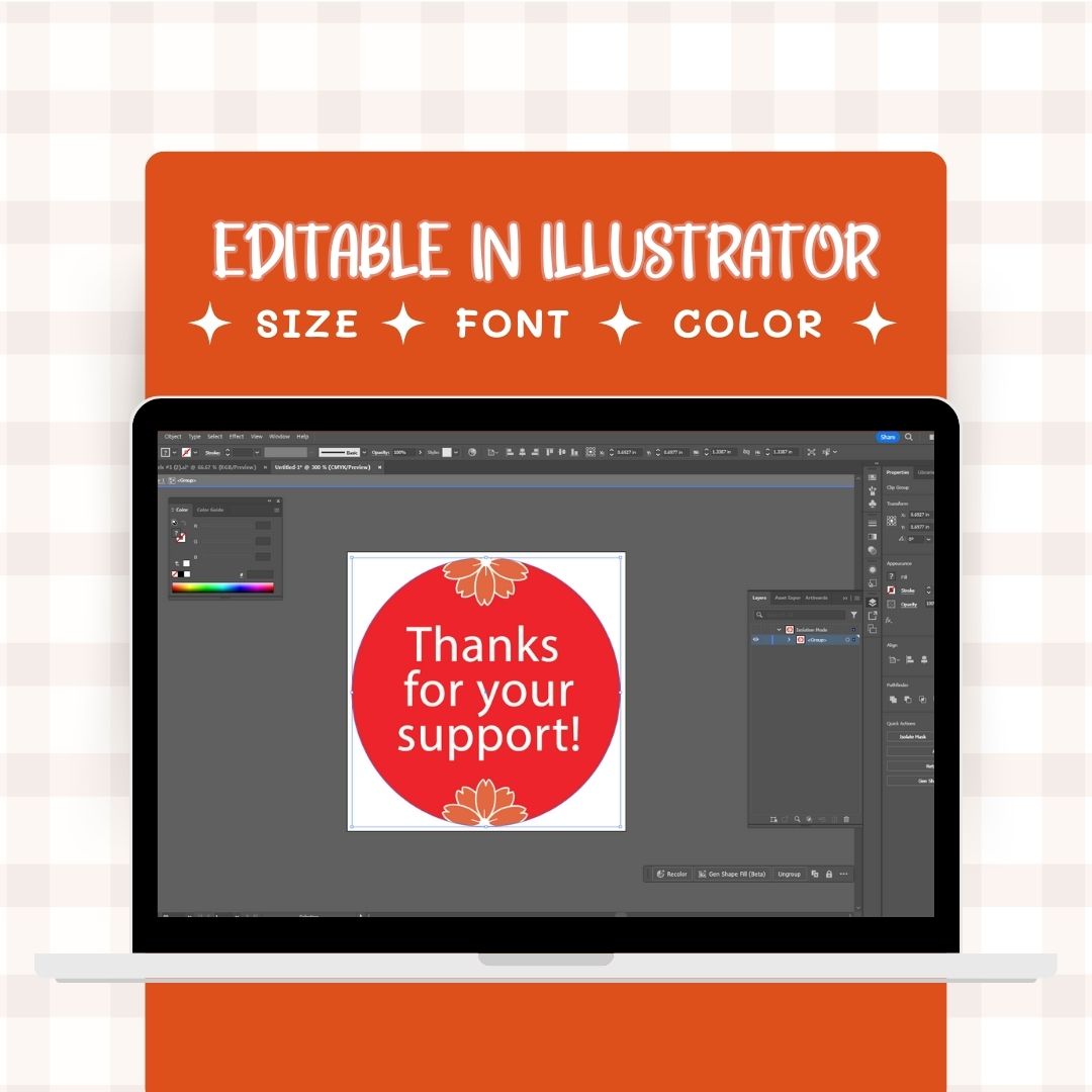 editable Digital sticker label in other platforms