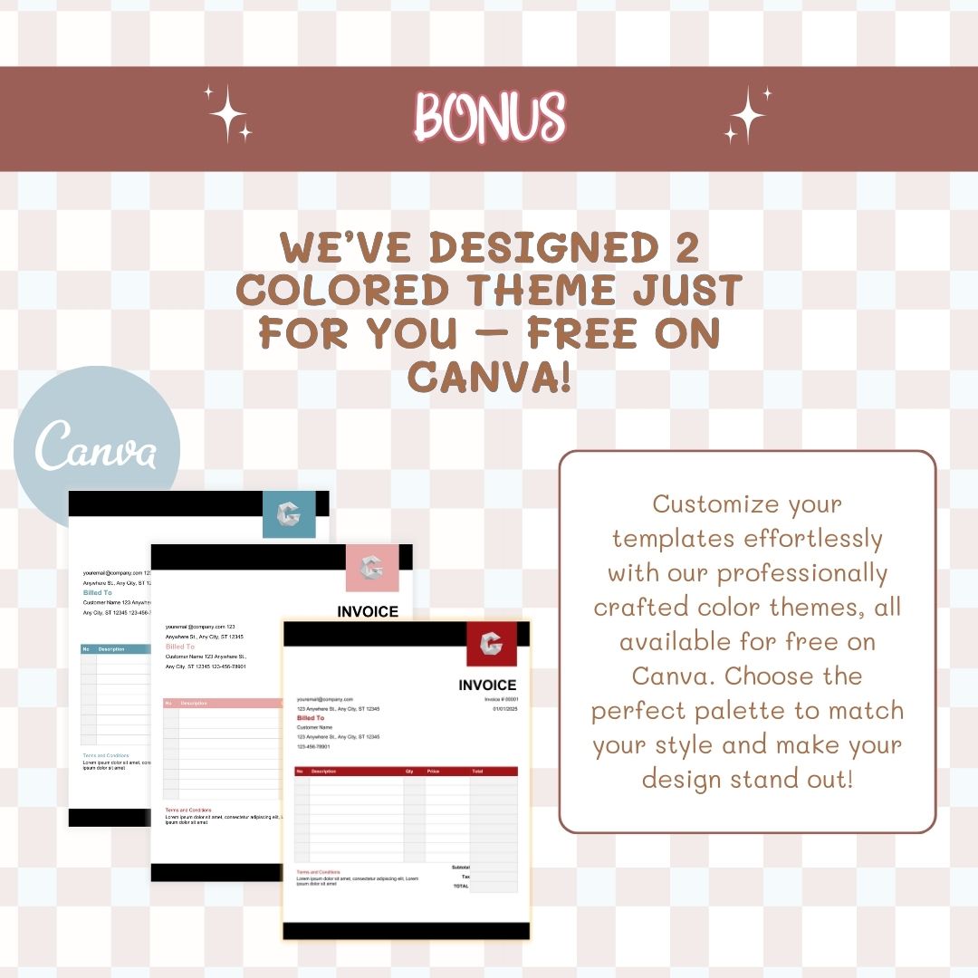 colored theme invoice template