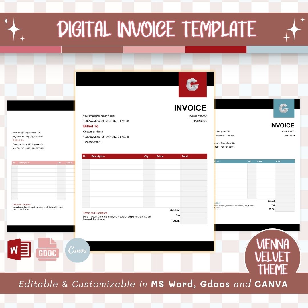 Digital invoice template