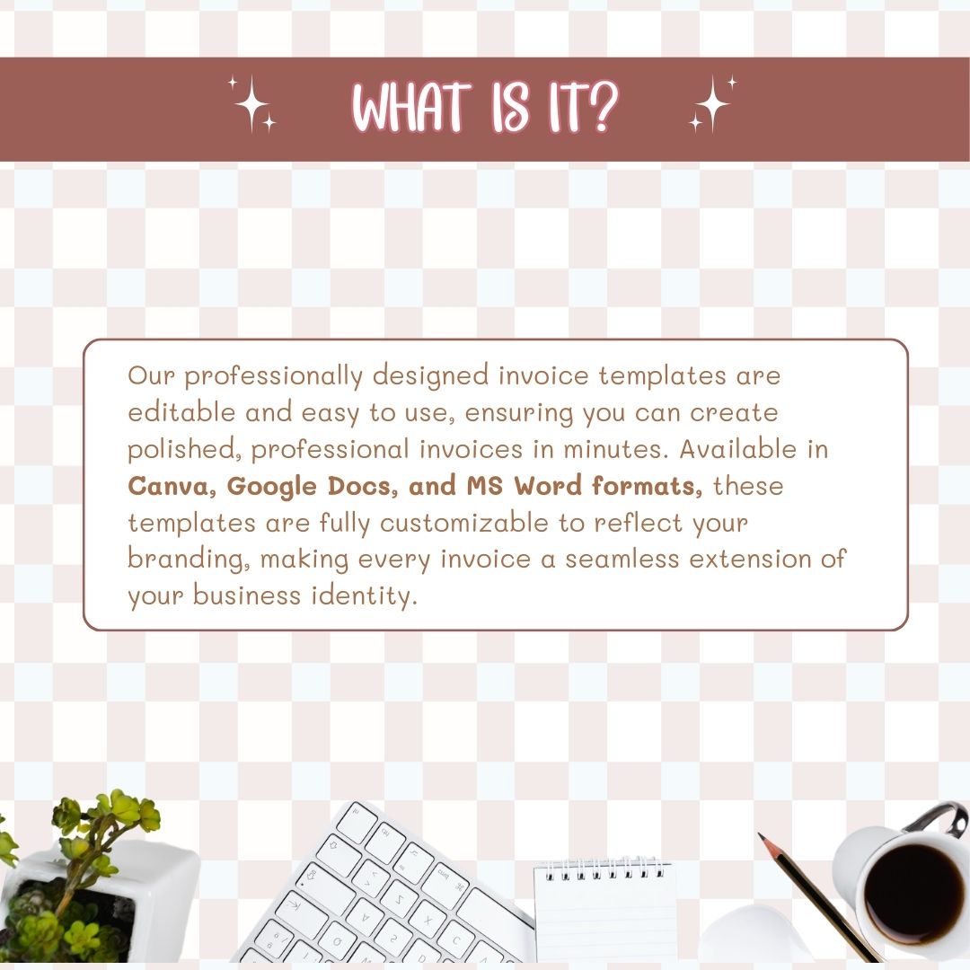 Professionally designed invoice template