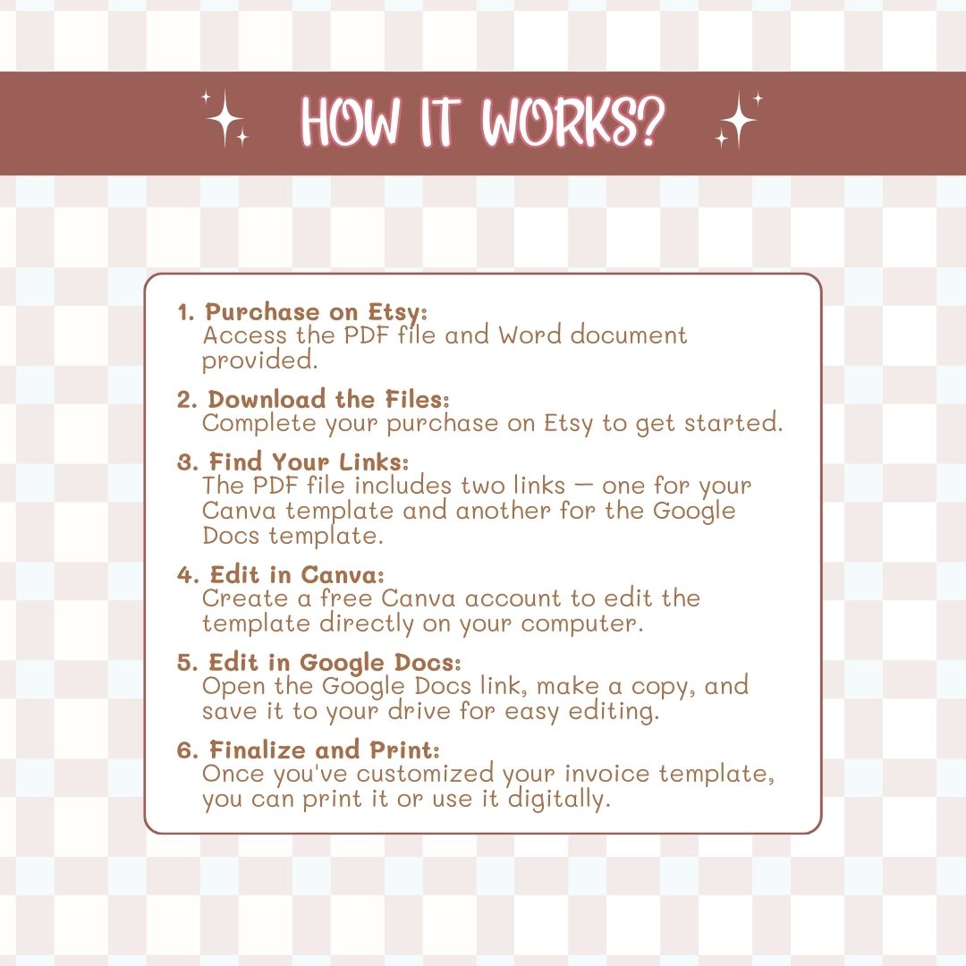 how the invoice template works