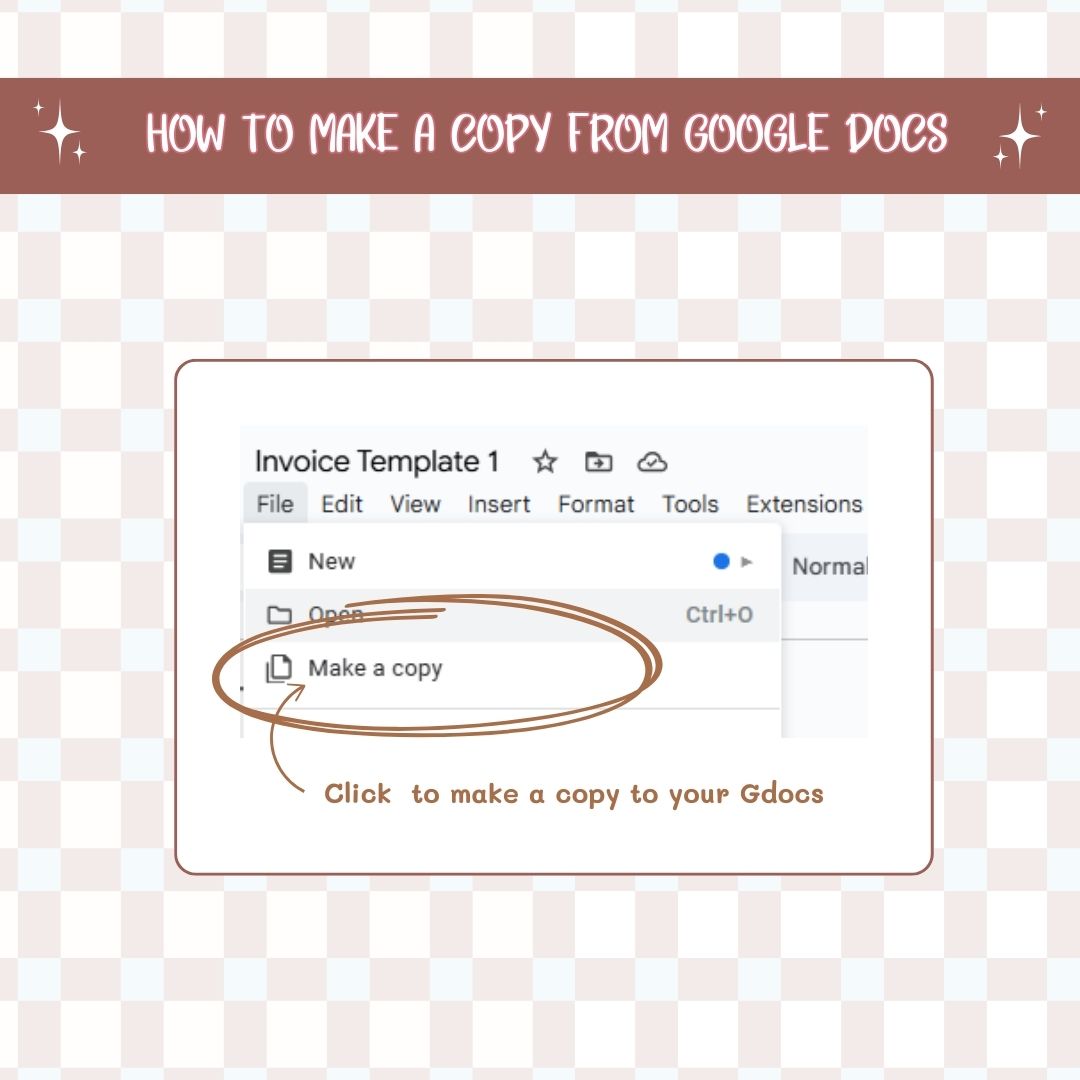 how to make a copy of the invoice template