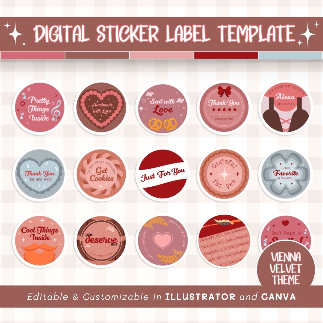 Digital sticker label template