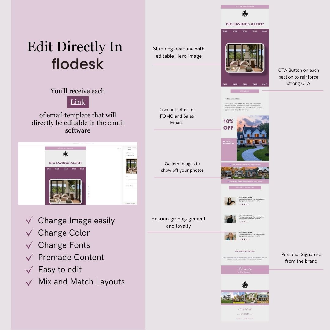 Editable Flodesk Real Estate Business Email Template