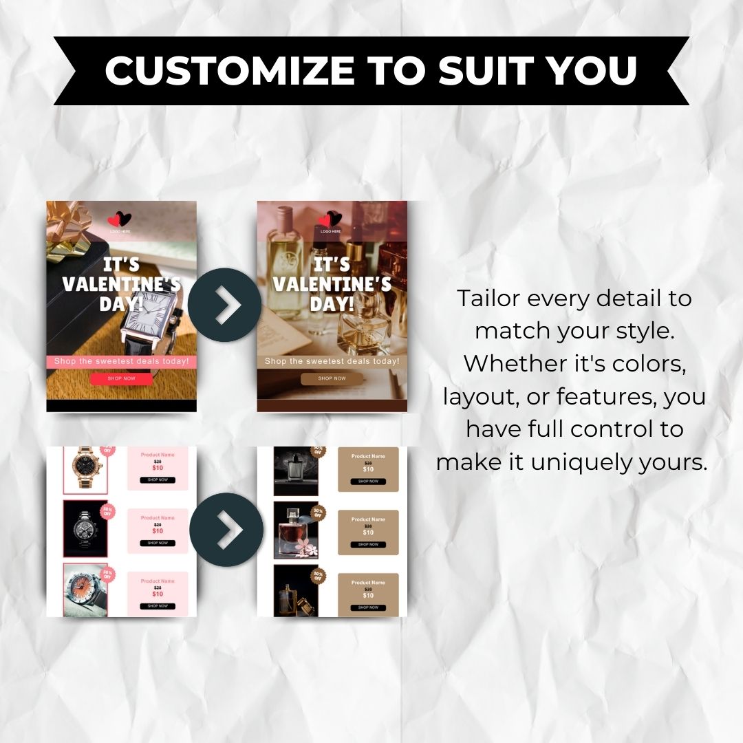 editable valentines email template