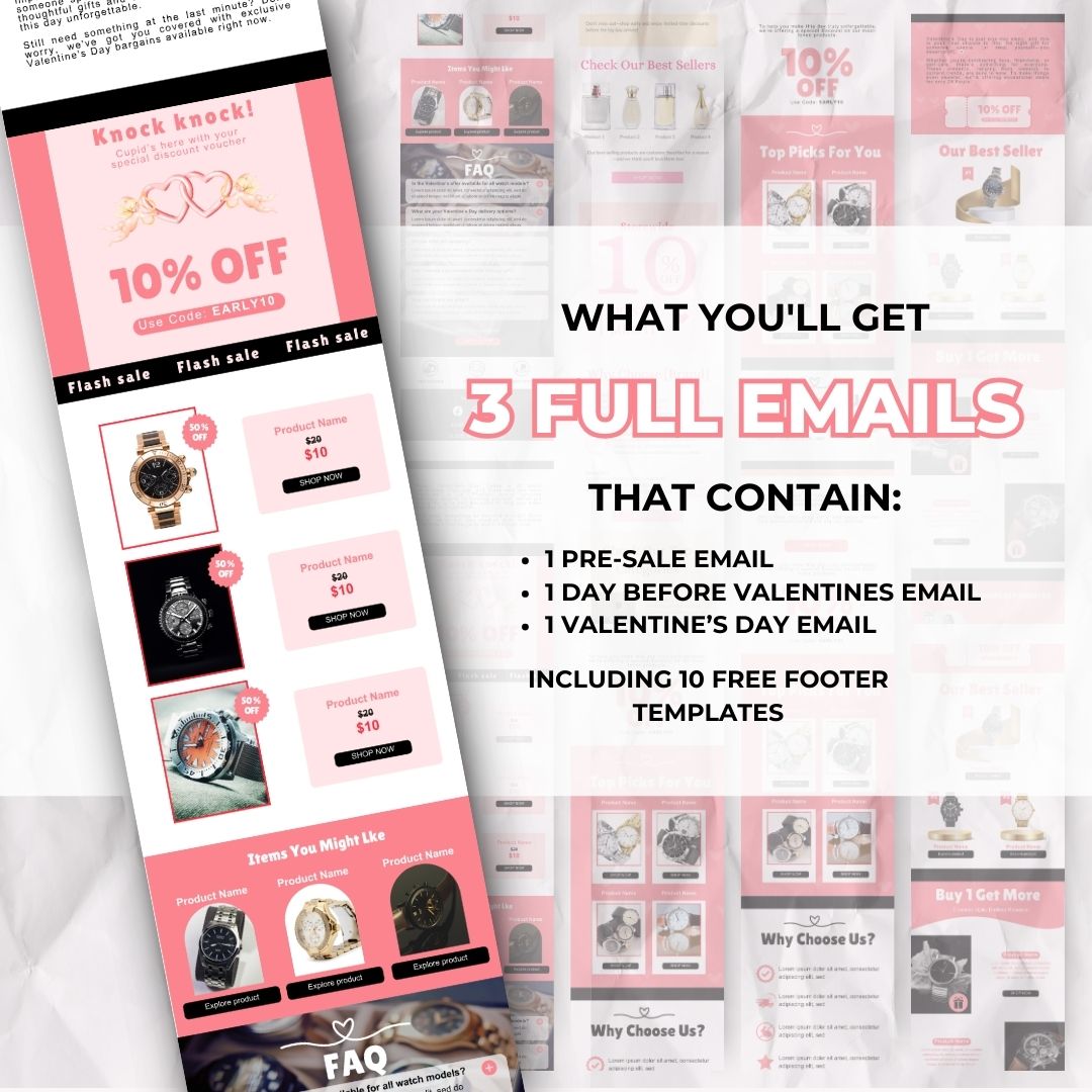Valentines day pre sale email template