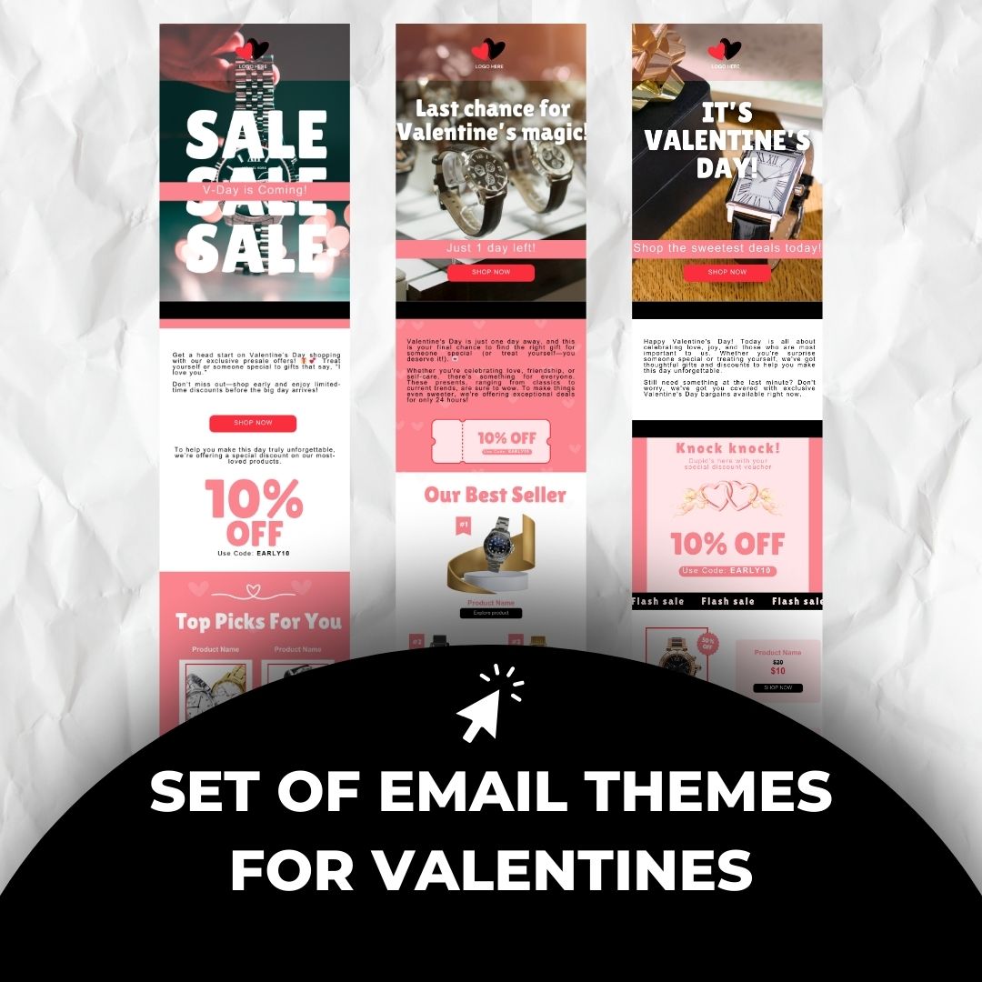 Valentines email themes