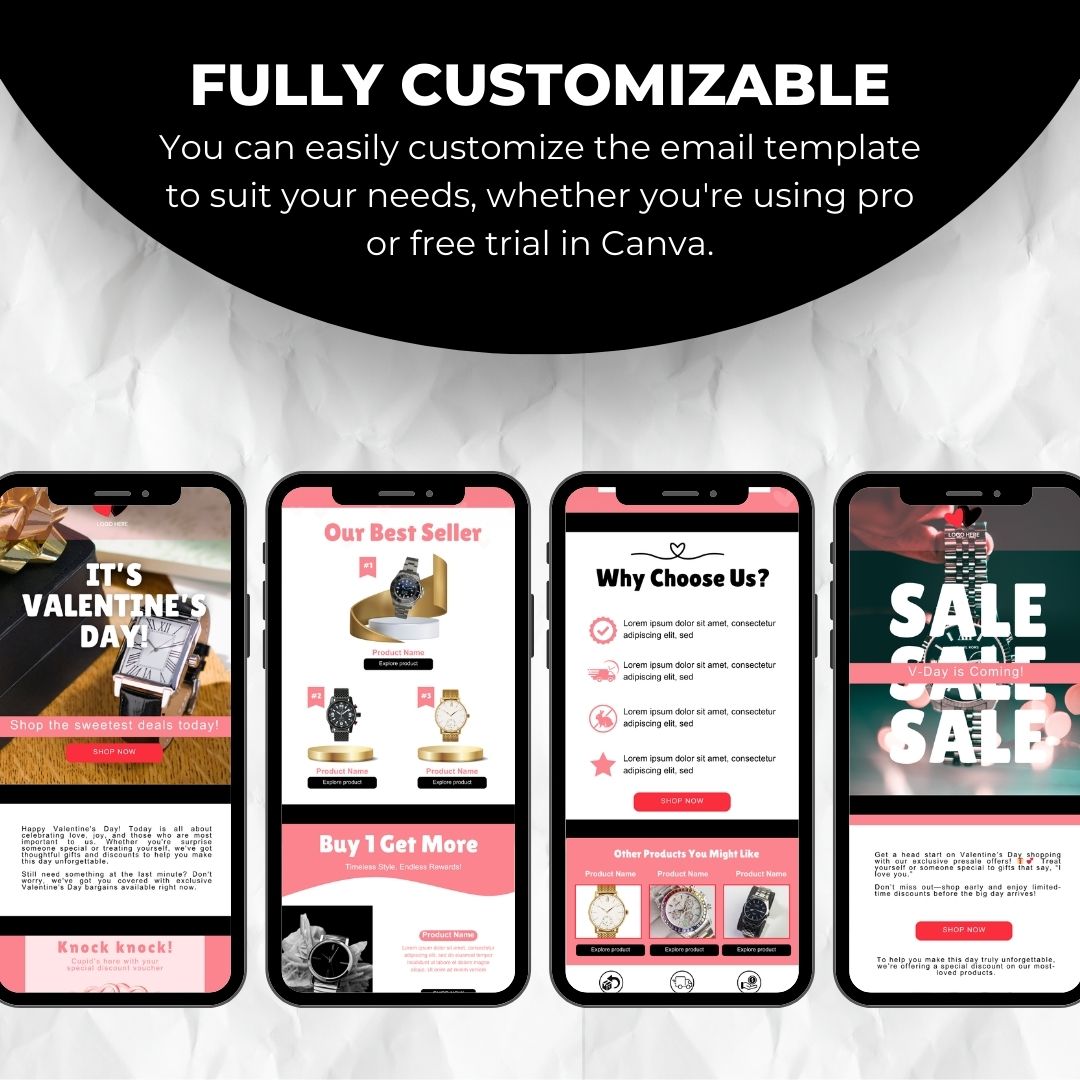 customizable valentines email template