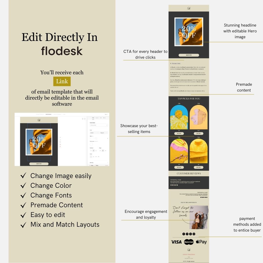 Gold Theme Flodesk Minimalist Fashion Welcome Email Series