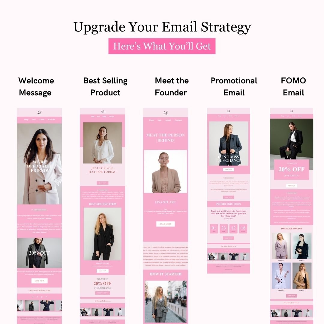 Pink Theme Flodesk Minimalist Fashion Welcome Email Series