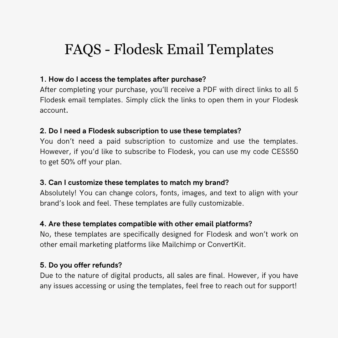 Green & Pink Theme Flodesk Minimalist Fashion Welcome Email Series